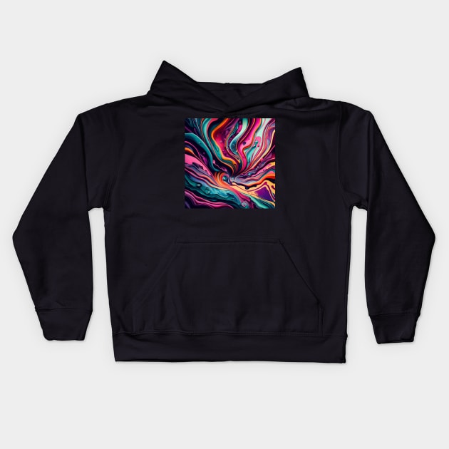 Abstract fluid art Kids Hoodie by IOANNISSKEVAS